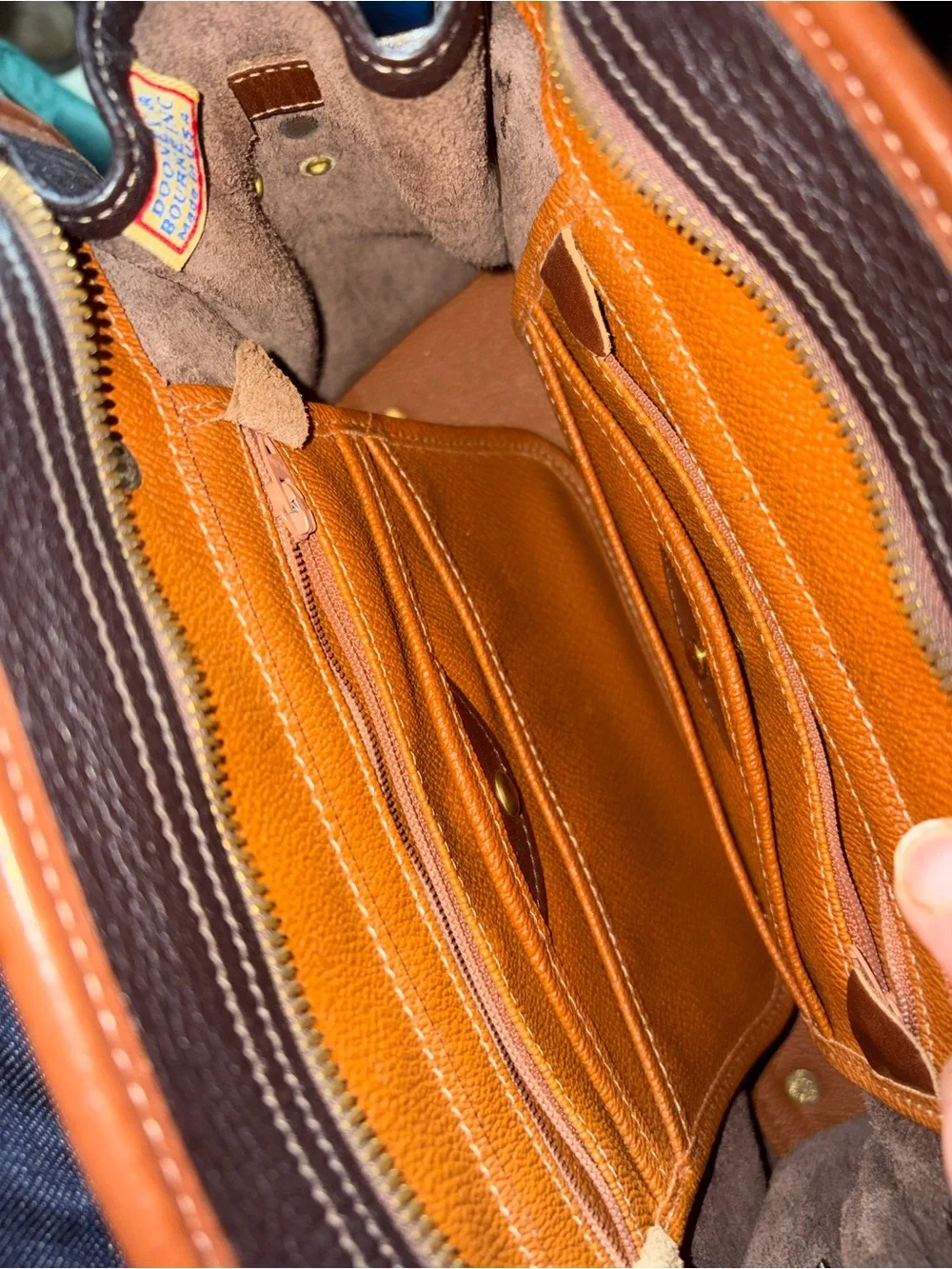 Dooney & Bourke Brown Leather Satchel,It's missing the Shoulder Strip